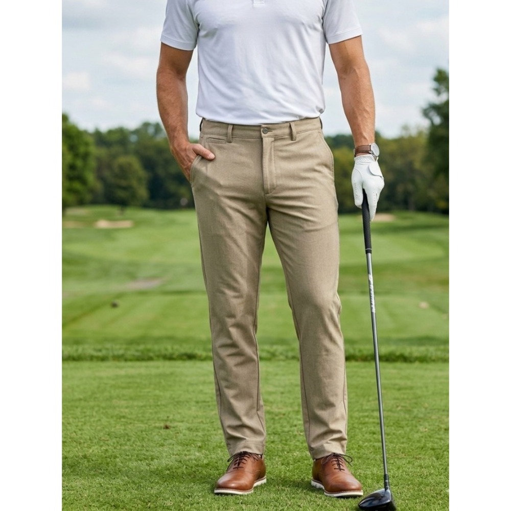Callaway Mens Golf Pants 36x32 Khaki Tan Textured Stretch Performance Trousers